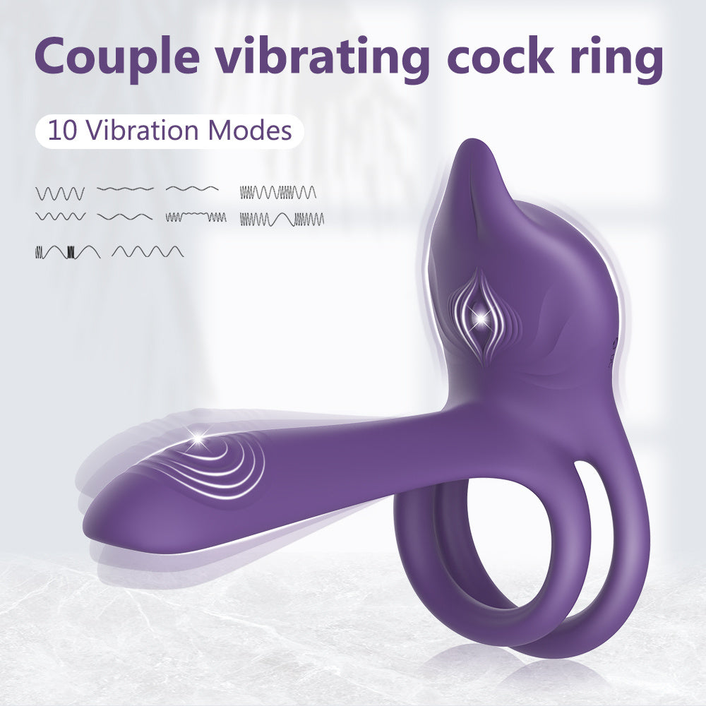 Vibrator For Couple,G Spot 2 In 1 Vibrating Cock Ring With 10 Modes, Men's Penis Vibrators Clitorals Stimulator For Women,Adult Sex Toys