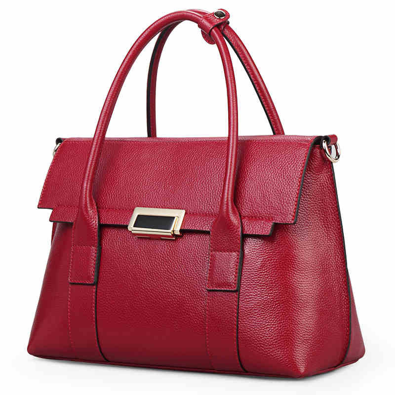 Desiré-European And American New Leather Handbags, Big Bags, Ladies All-match Handbags, First Layer Cowhide Single Shoulder Messenger Bag - Desiré