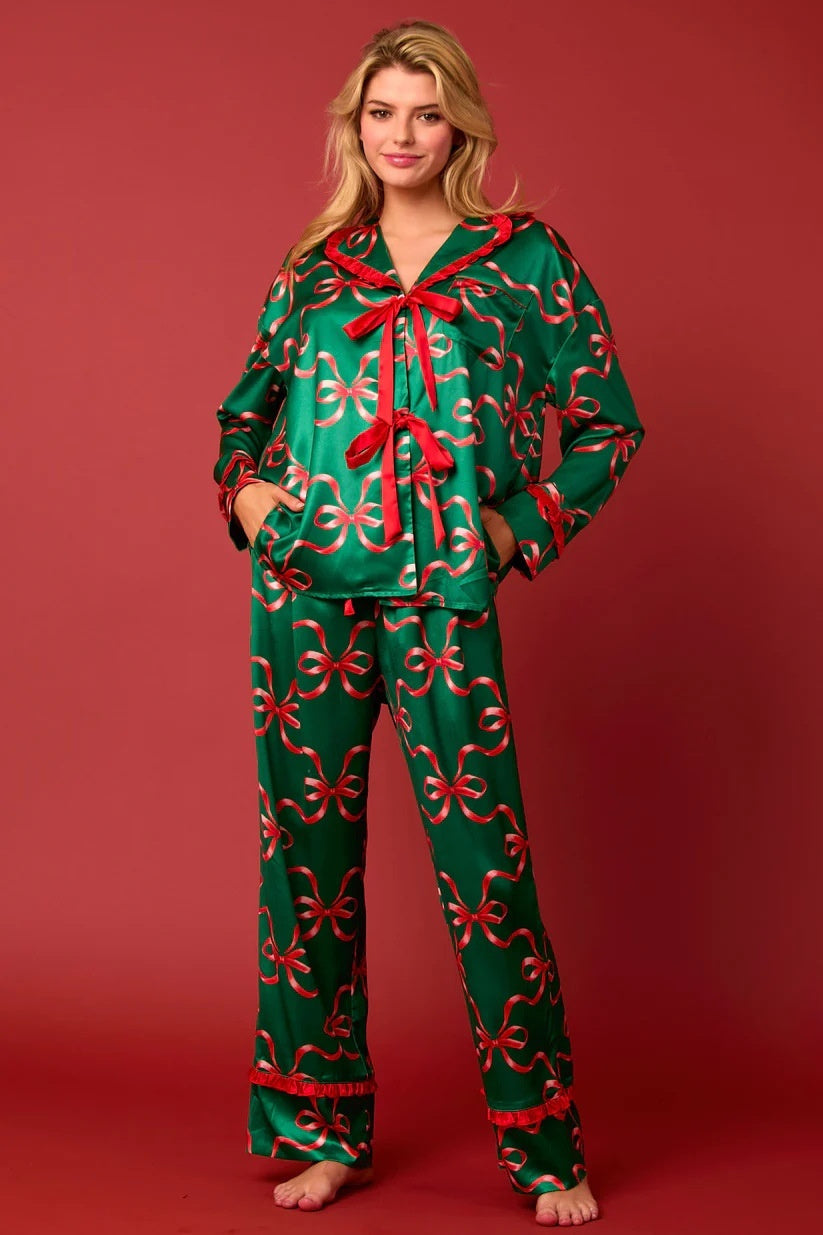 Desiré-Christmas Bow Pajama Set For Women - Desiré