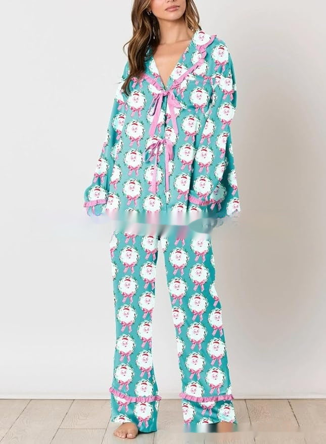 Desiré-Christmas Bow Pajama Set For Women - Desiré