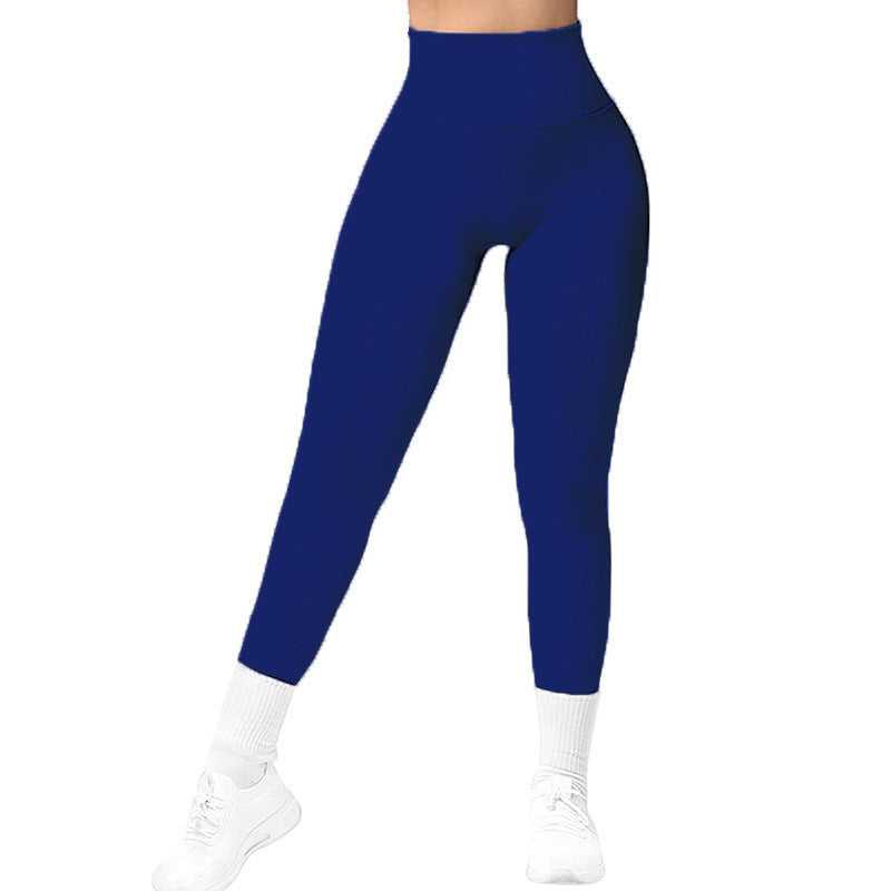 Desiré-High Waist Seamless Leggings Threaded Knitted Fitness Pants Solid Women's Slimming Sports Yoga Pants Elastic Running Sport Leggings - Desiré