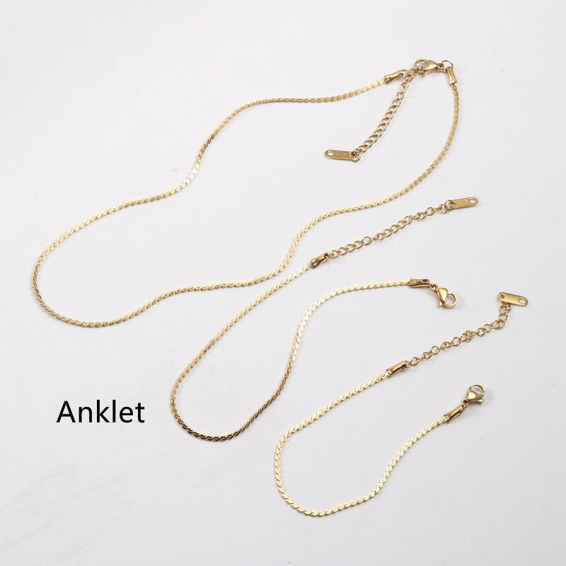 Titanium Steel Gold Plated Necklace Anklets Bracelets - Desiré