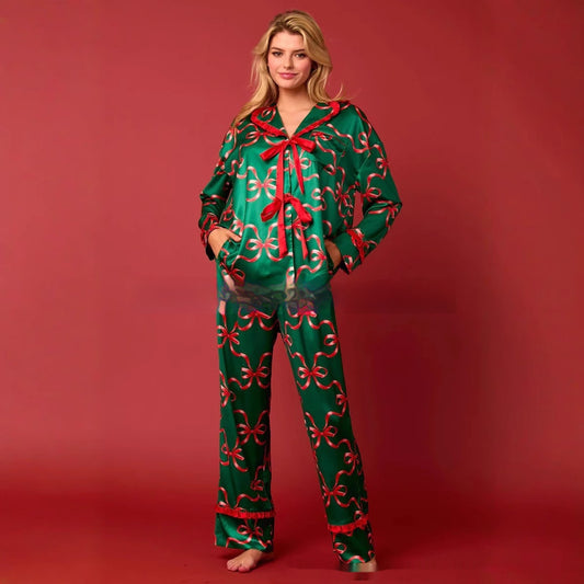 Desiré-Christmas Bow Pajama Set For Women - Desiré