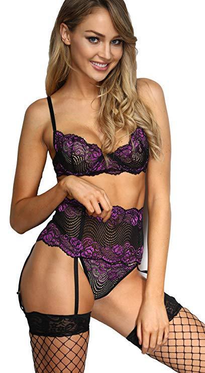 Desiré-Erotic Lingerie Erotic Pajamas Three-point Abdominal Tightening Suspenders Suit - Desiré