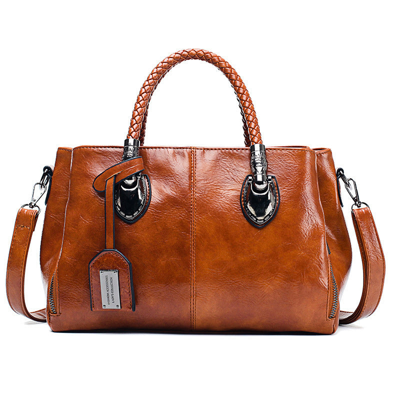 Desiré-Vintage Oil Wax leather luxury handbags Women Bags - Desiré